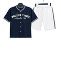 Tee-shirt bleu marine avec culotte blanche