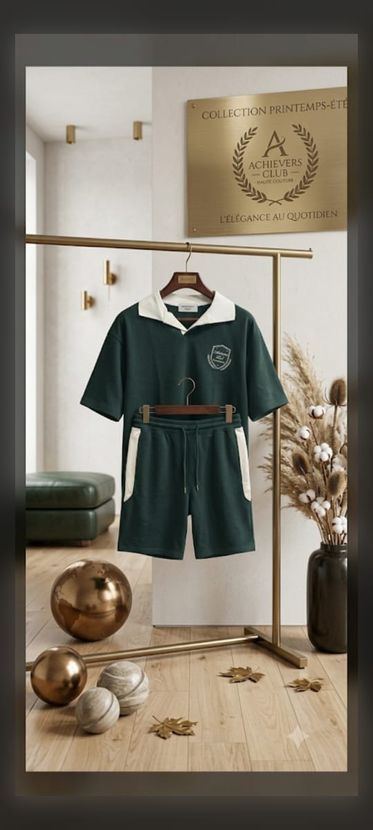 Polo avec short vert-blanc