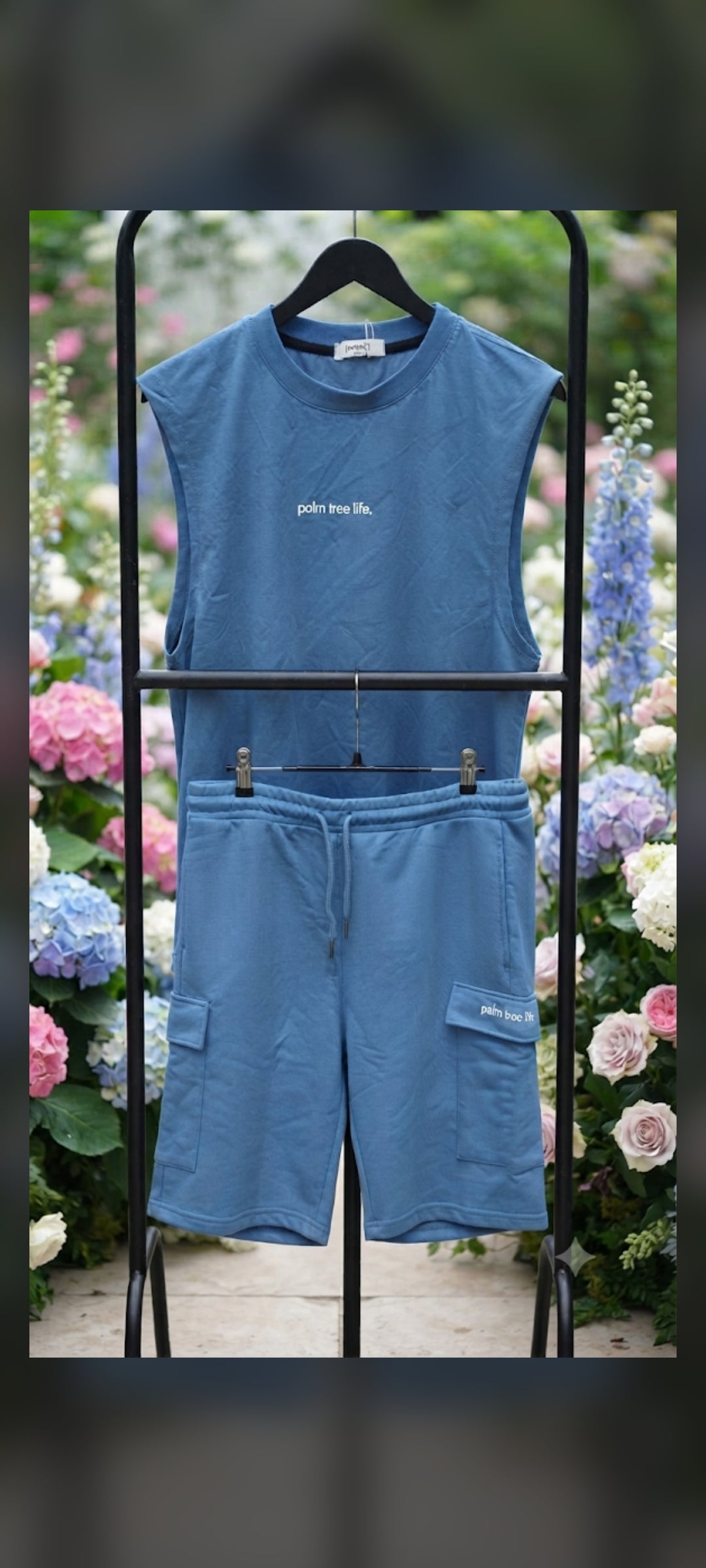 Démembré short bleu poche côté